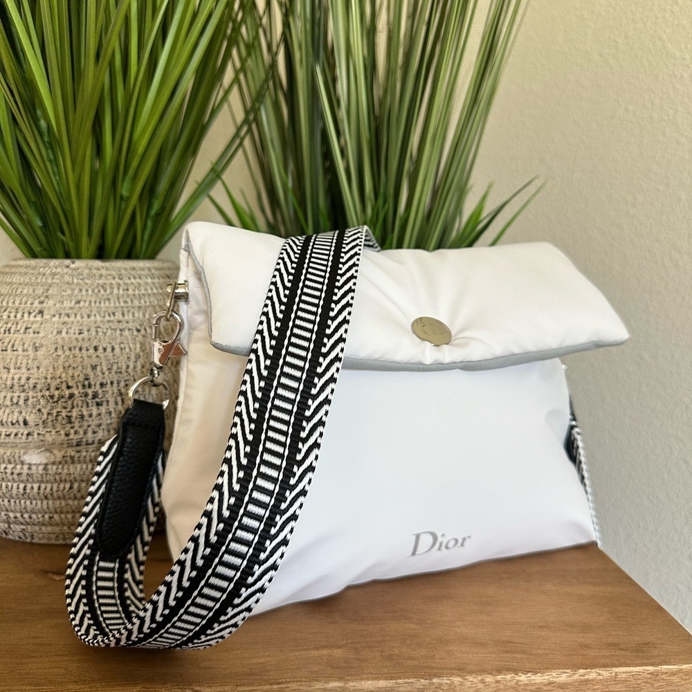 Christian Dior cosmetics makeup bag/ puffer